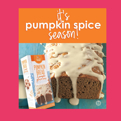 Tastefully Simple Pumpkin Bread with Maple Glaze limited-time fall baking mix available beginning August 20