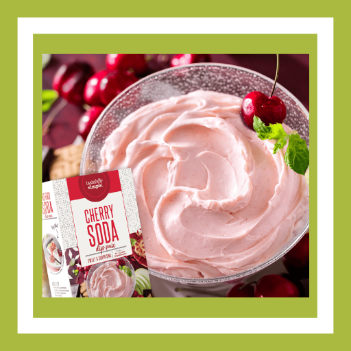 Tastefully Simple Cherry Soda Dip Mix with sweet cherry cola flavor for making a creamy dessert dip