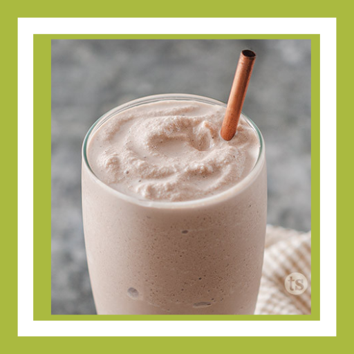 Frozen Cinnamon Roll Frappé made with Tastefully Simple Cinnamon Roll Cocoa Mix
