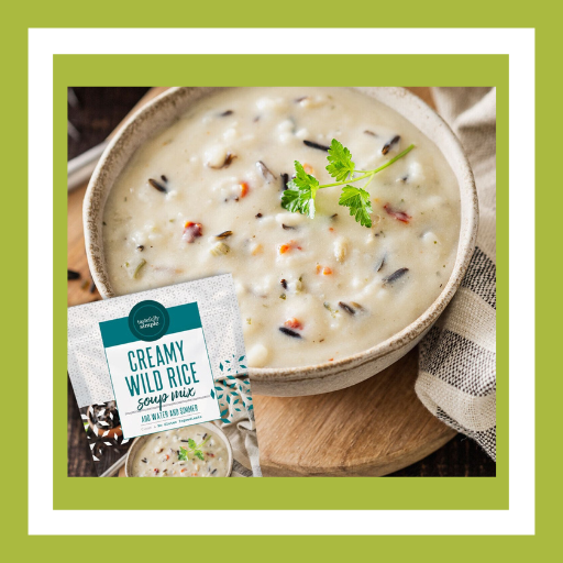 Creamy Wild Rice Soup made with Tastefully Simple seasonings, wild rice and a rich, creamy broth