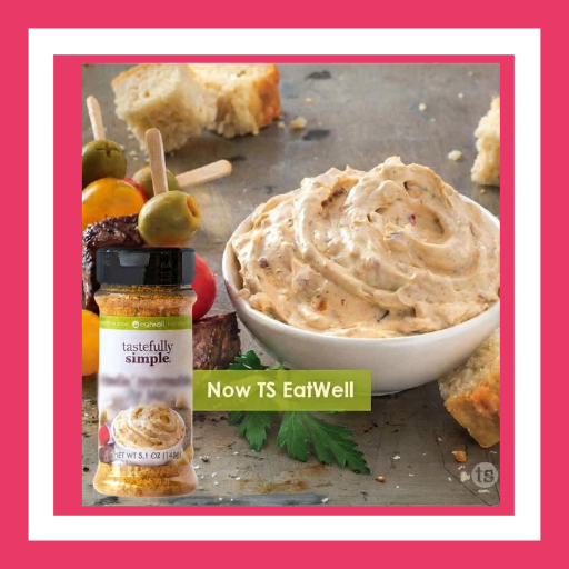 Teaser image of a returning Tastefully Simple Limited Time Offer coming later in September, shown prepared as a creamy dip with bread and vegetables.