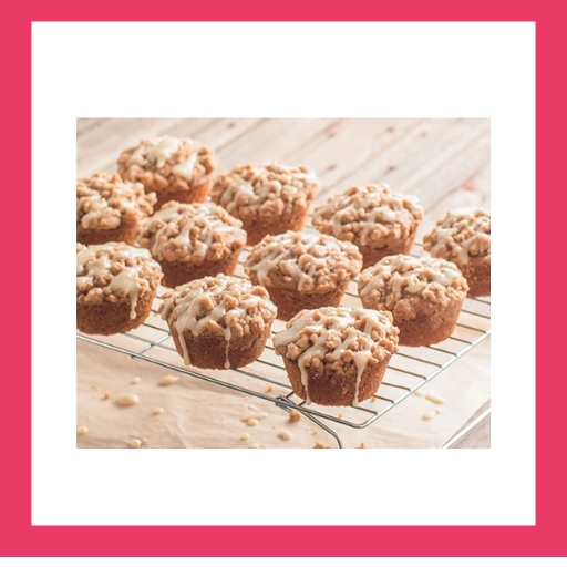 Pumpkin Streusel Muffins made with Tastefully Simple Pumpkin Bread with Maple Glaze, topped with crumbly streusel and drizzled with maple glaze.